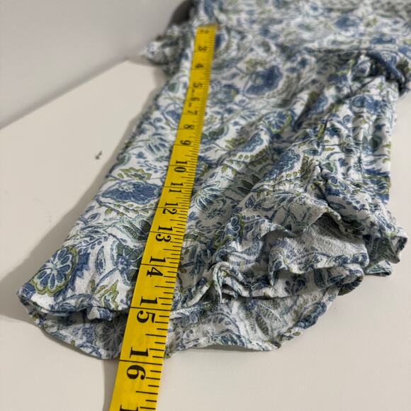 Cynthia Rowley Women’s Top 1X Green Floral Paisley Boho Cottagecore Ruffle - Picture 14 of 14